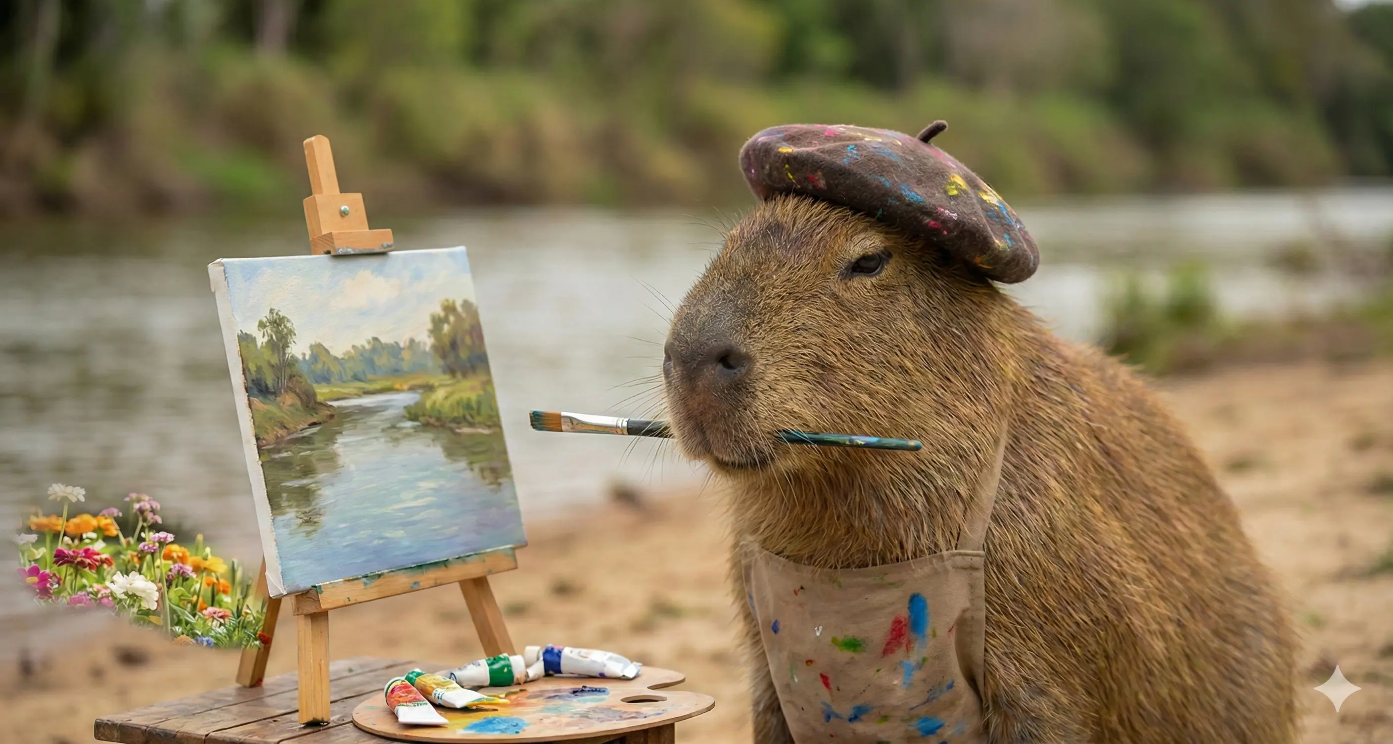 Capybara in hot spring